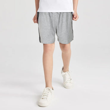 Cotton Short with Side Panel For Boys-KSHR-2236-grey