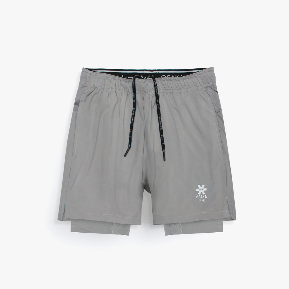 2618-Osaka Two In One Shorts For Men-Grey