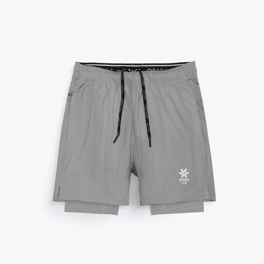 2618-Osaka Two In One Shorts For Men-Grey