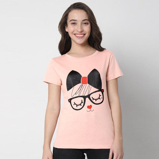 Cat Print T-Shirt For Women-0001