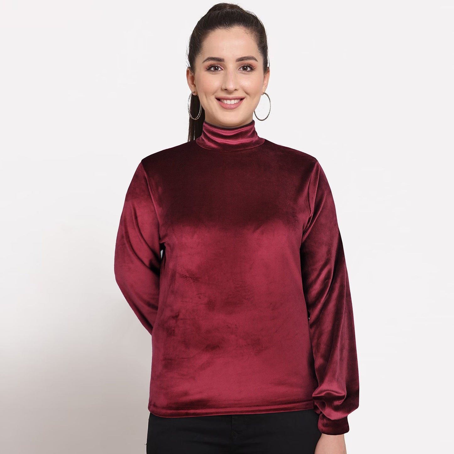 Velvet Turtle Neck For Women-2352