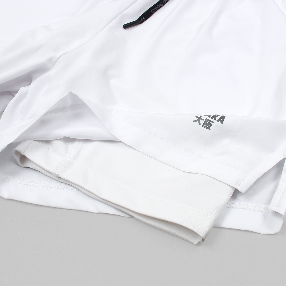 2618-Osaka Two In One Shorts For Men-White
