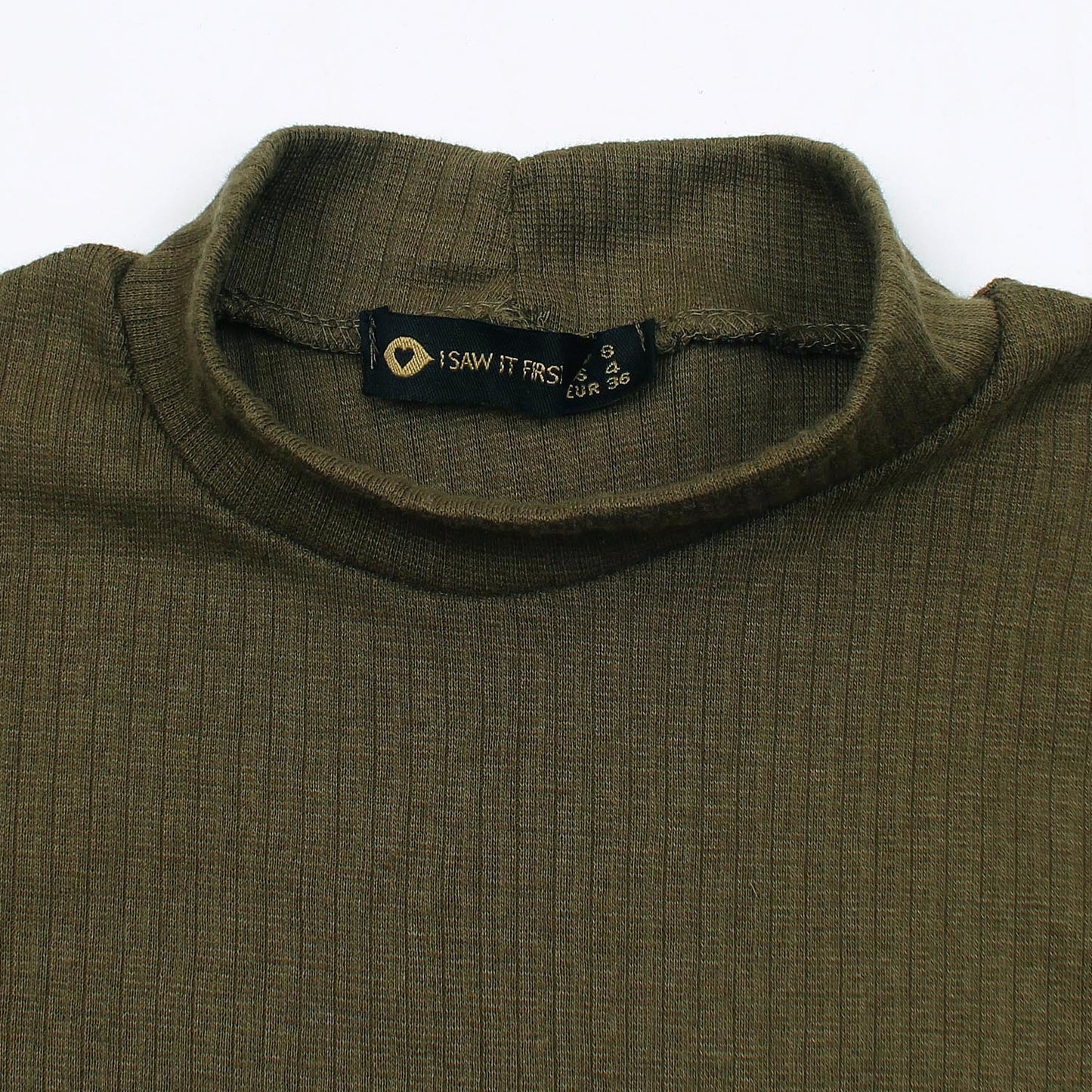 Full Sleeve High Neck CropTop Isawitfirst-2290-Fx1034-Olive