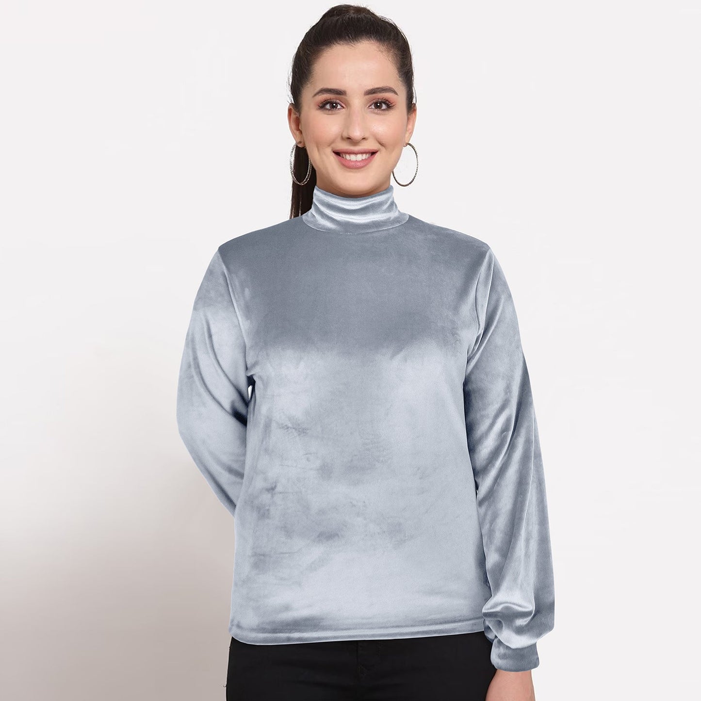 Velvet Turtle Neck For Women-2352