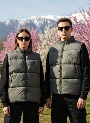 2764 Signature Sleeveless Puffer Jacket-Olive