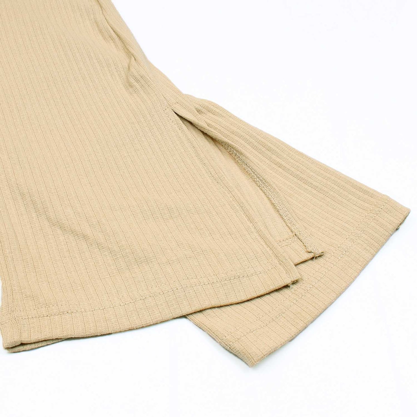 Ribbed Bell Bottom Trouser Isawitfirst-Fx1041-2297-Beige