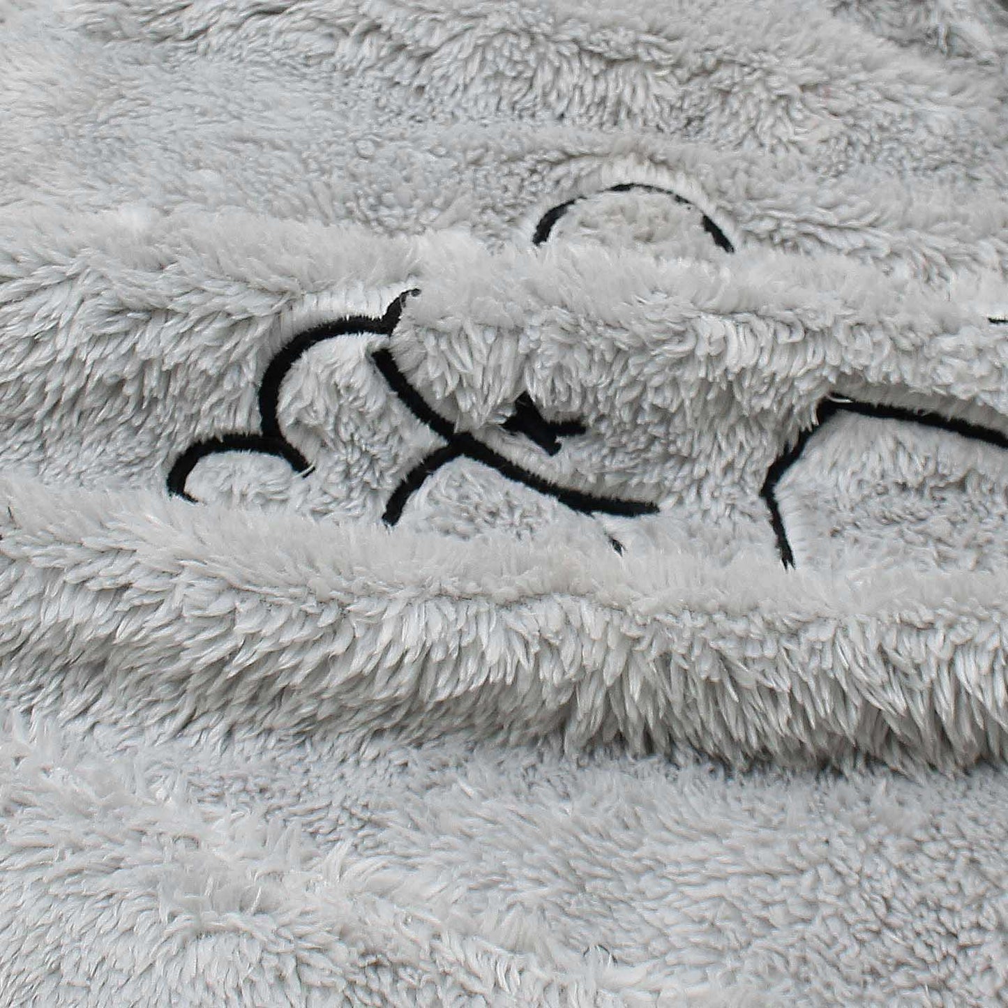 Teddy Bear Embroidered Furr Sherpa Hood For Women-2303