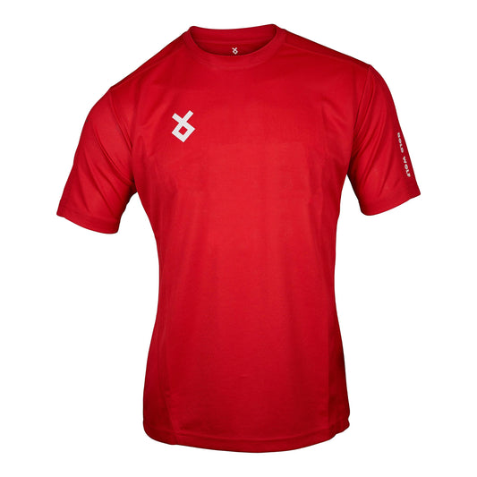 2681-Bold Wolf Vortex Mesh T Shirt For Men-Red