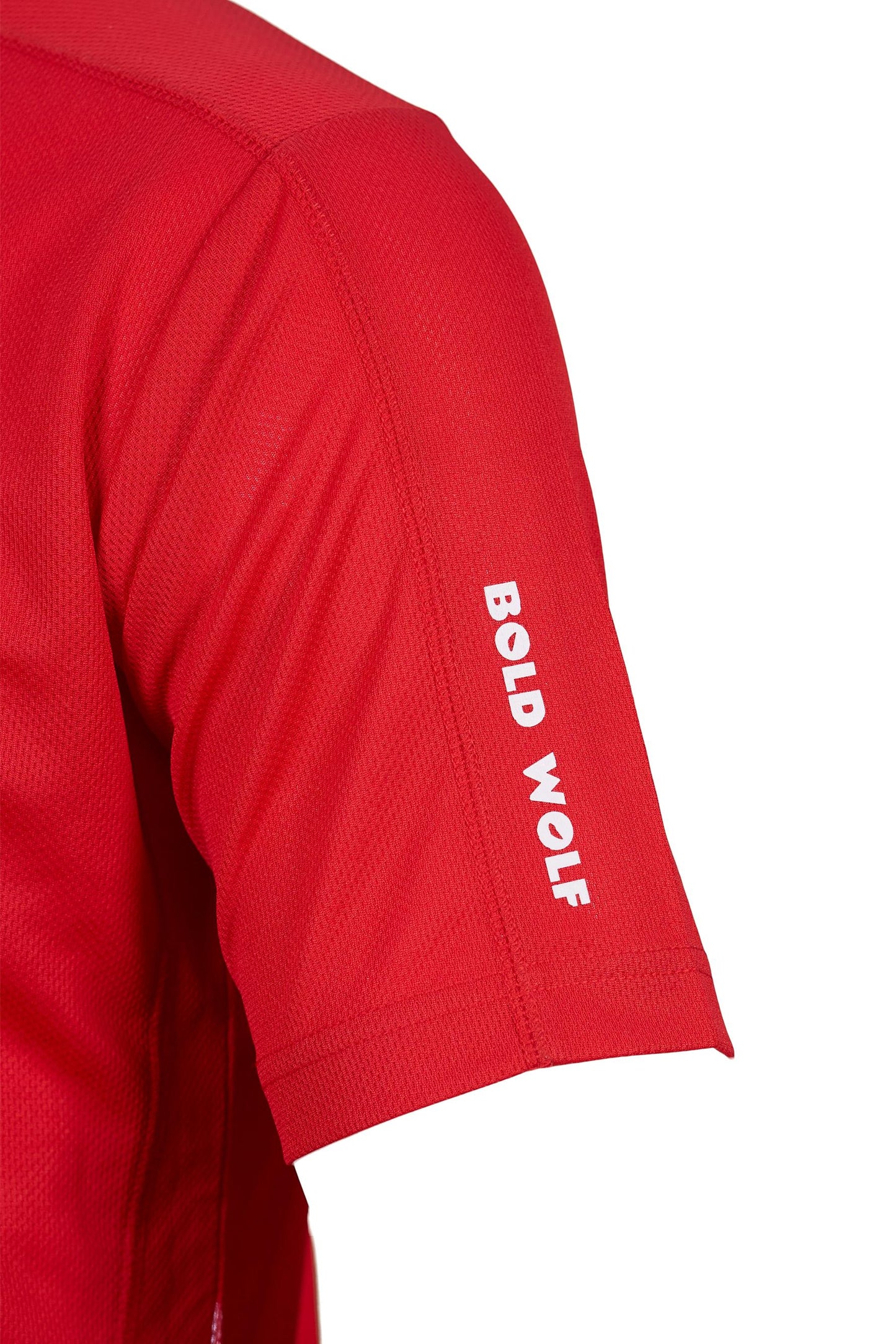 2681-Bold Wolf Vortex Mesh T Shirt For Men-Red