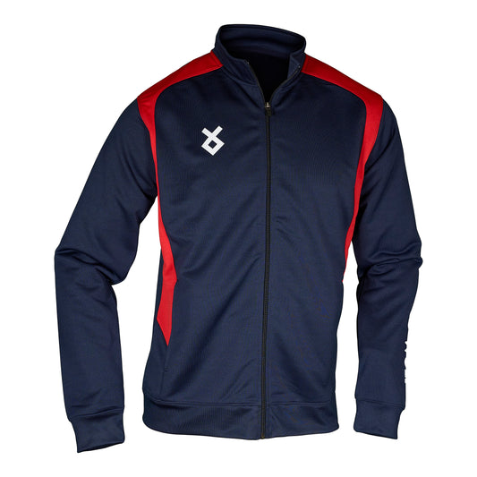 2739-Bold Wolf Full Zipper Jacket Men-Navy Red