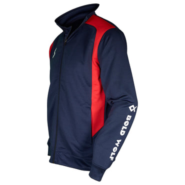 2739-Bold Wolf Full Zipper Jacket Men-Navy Red