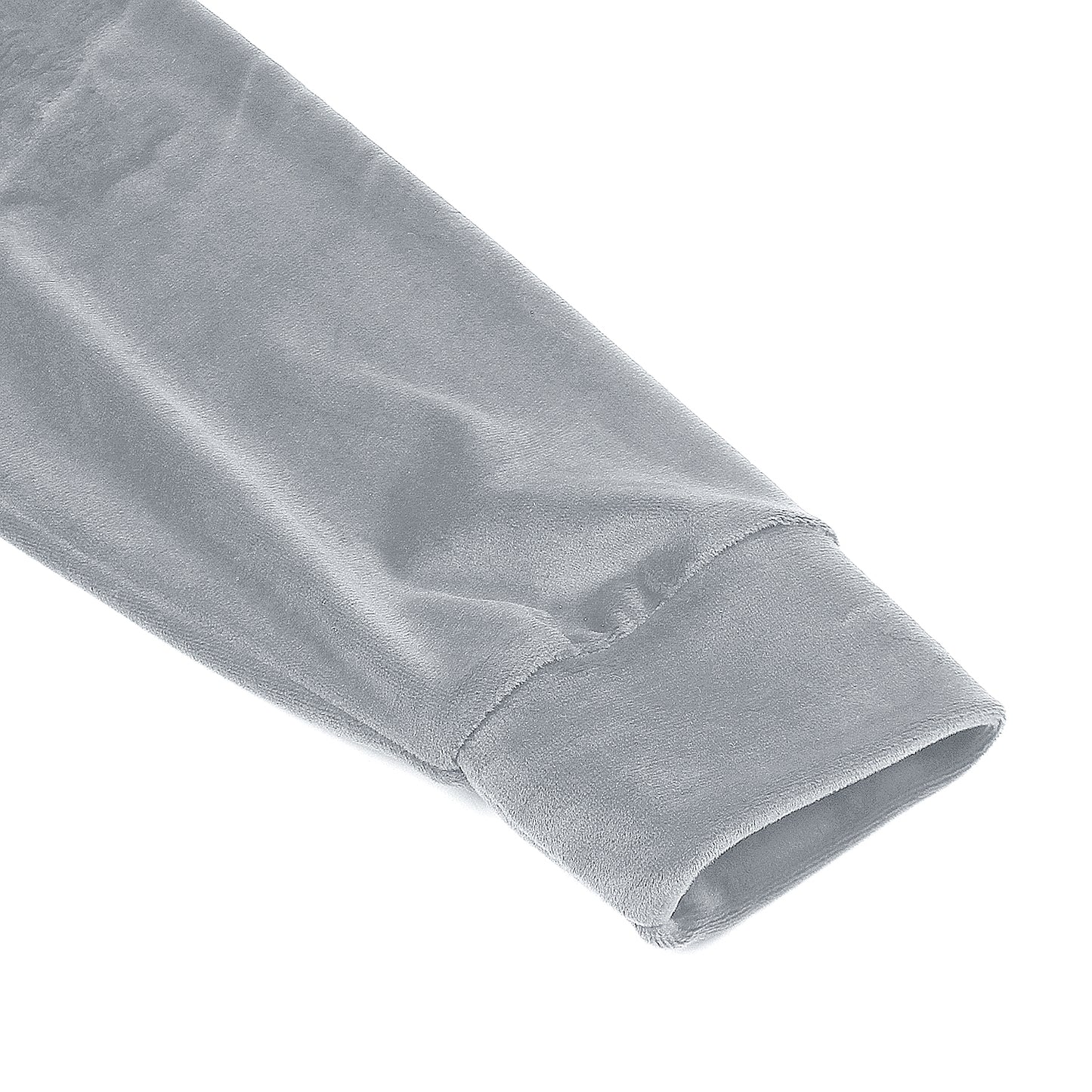 Velvet Pullover Hood Tracksuit For Women-2354-Grey