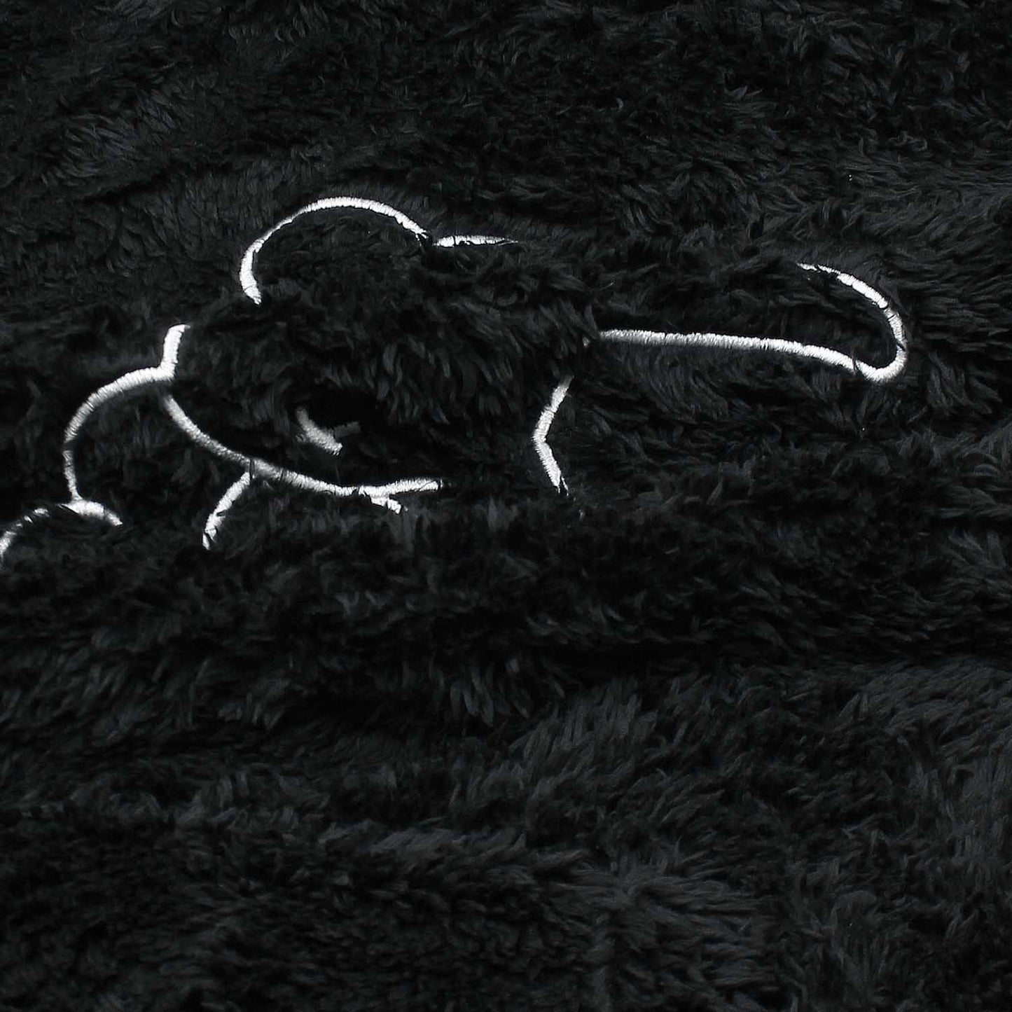 Teddy Bear Embroidered Furr Sherpa Hood For Women-2303