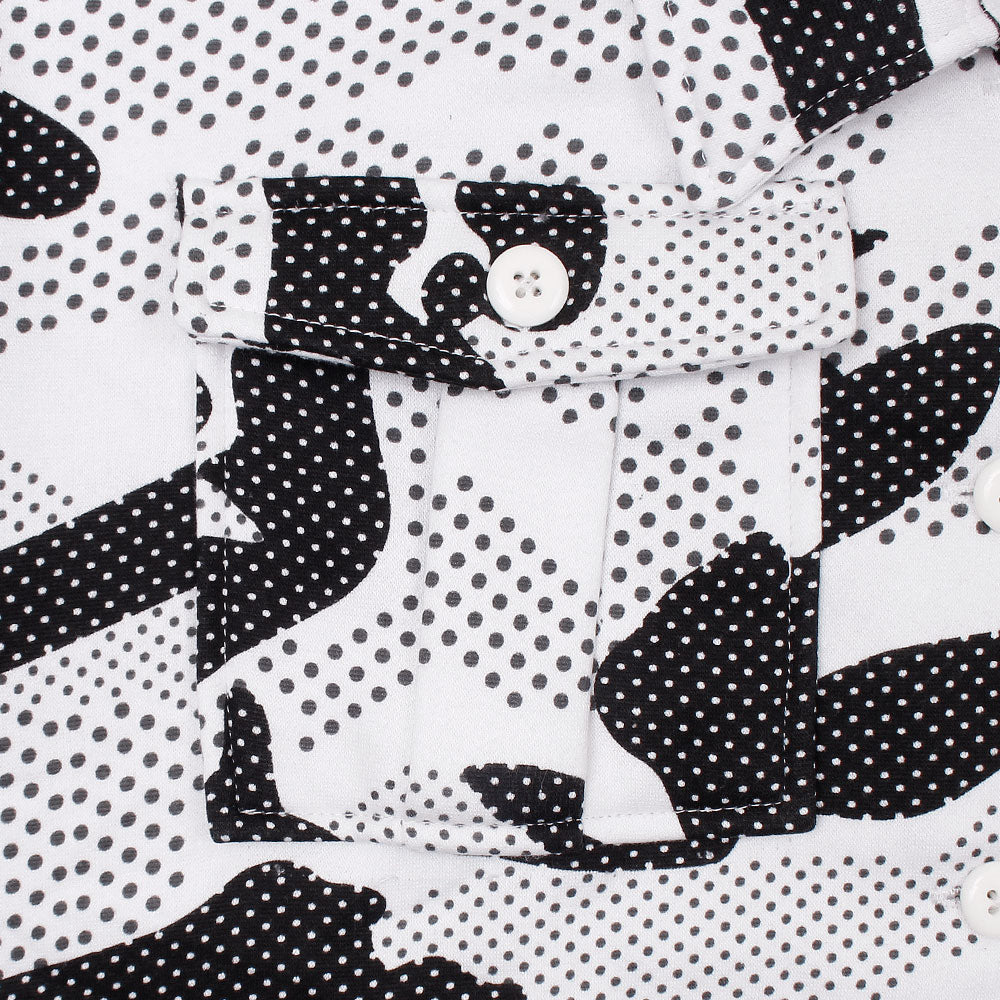 Utility Pocket black and white dots tracksuit-Ladies-2032-White Black