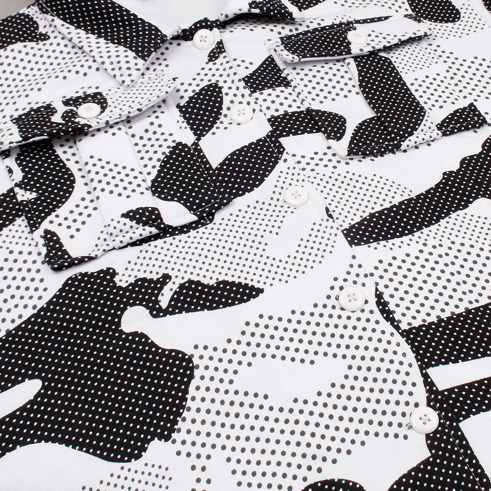 Utility Pocket black and white dots tracksuit-Ladies-2032-White Black