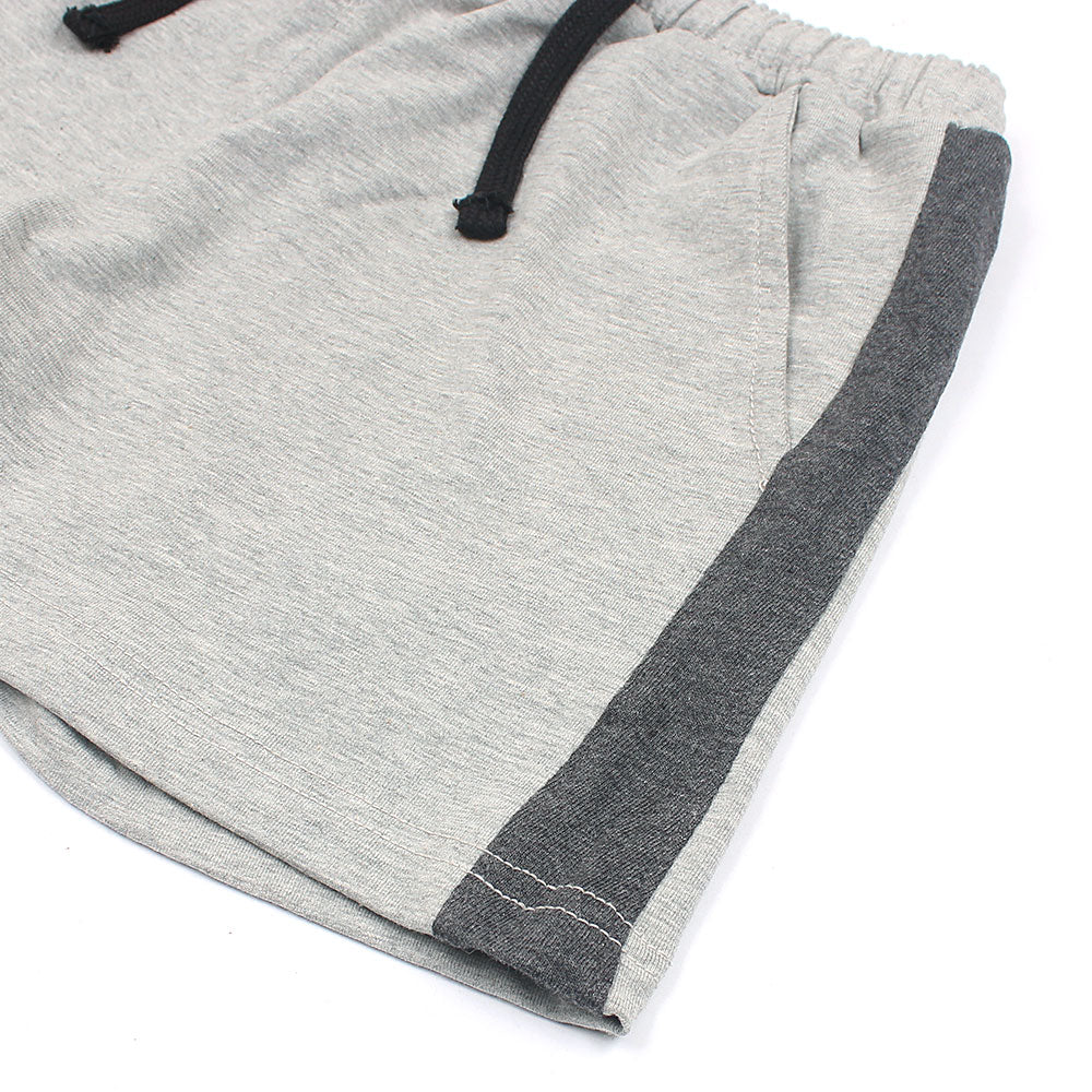Cotton Short with Side Panel For Boys-KSHR-2236-grey