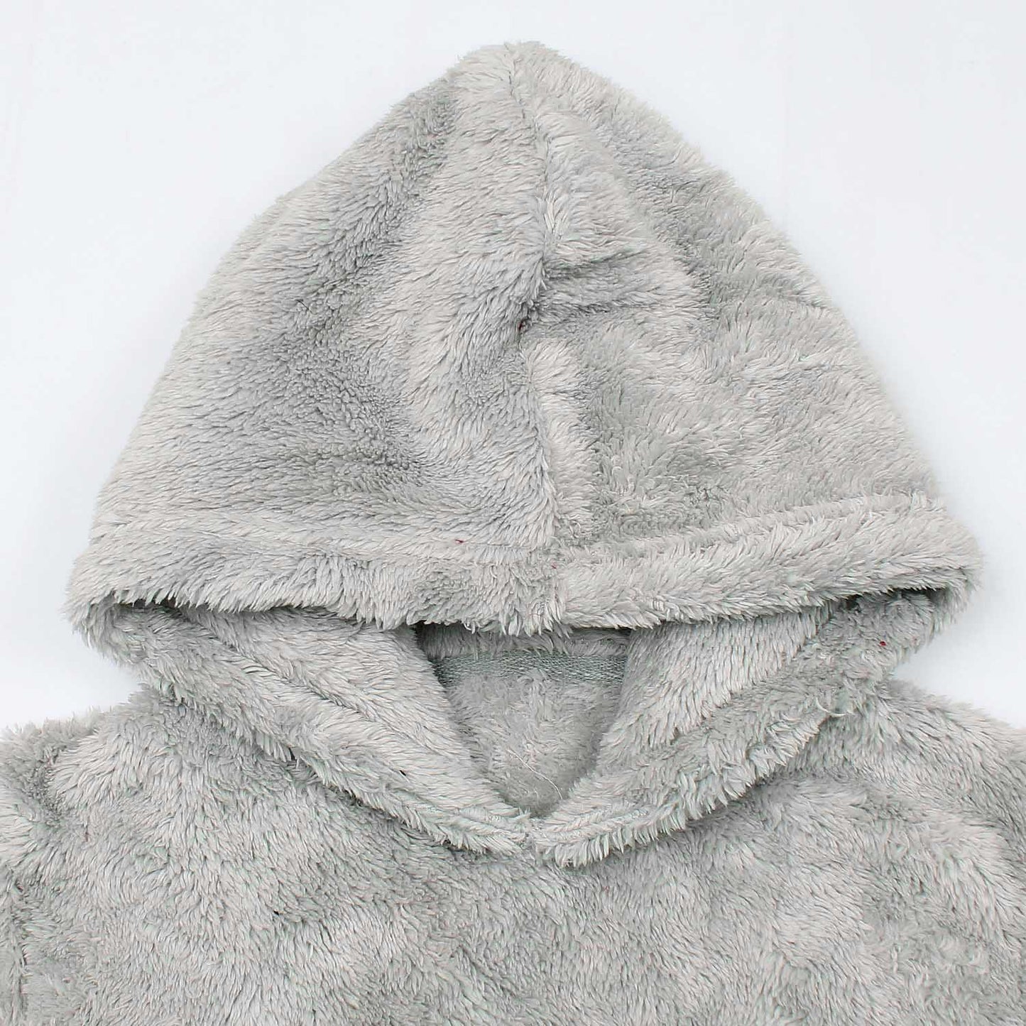 Teddy Bear Embroidered Furr Sherpa Hood For Women-2303