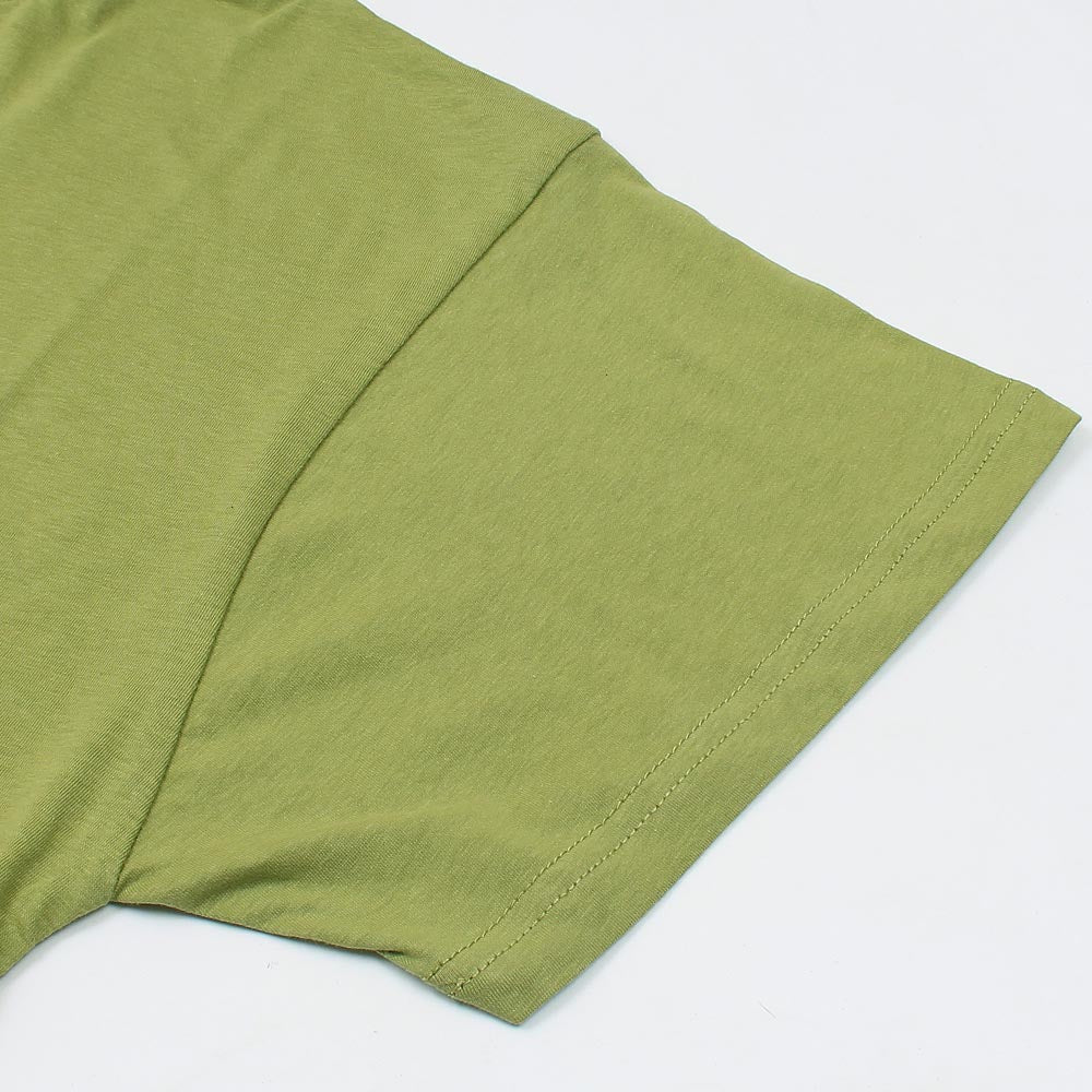 Leaf Printed T-shirt For Ladies-2242-Olive