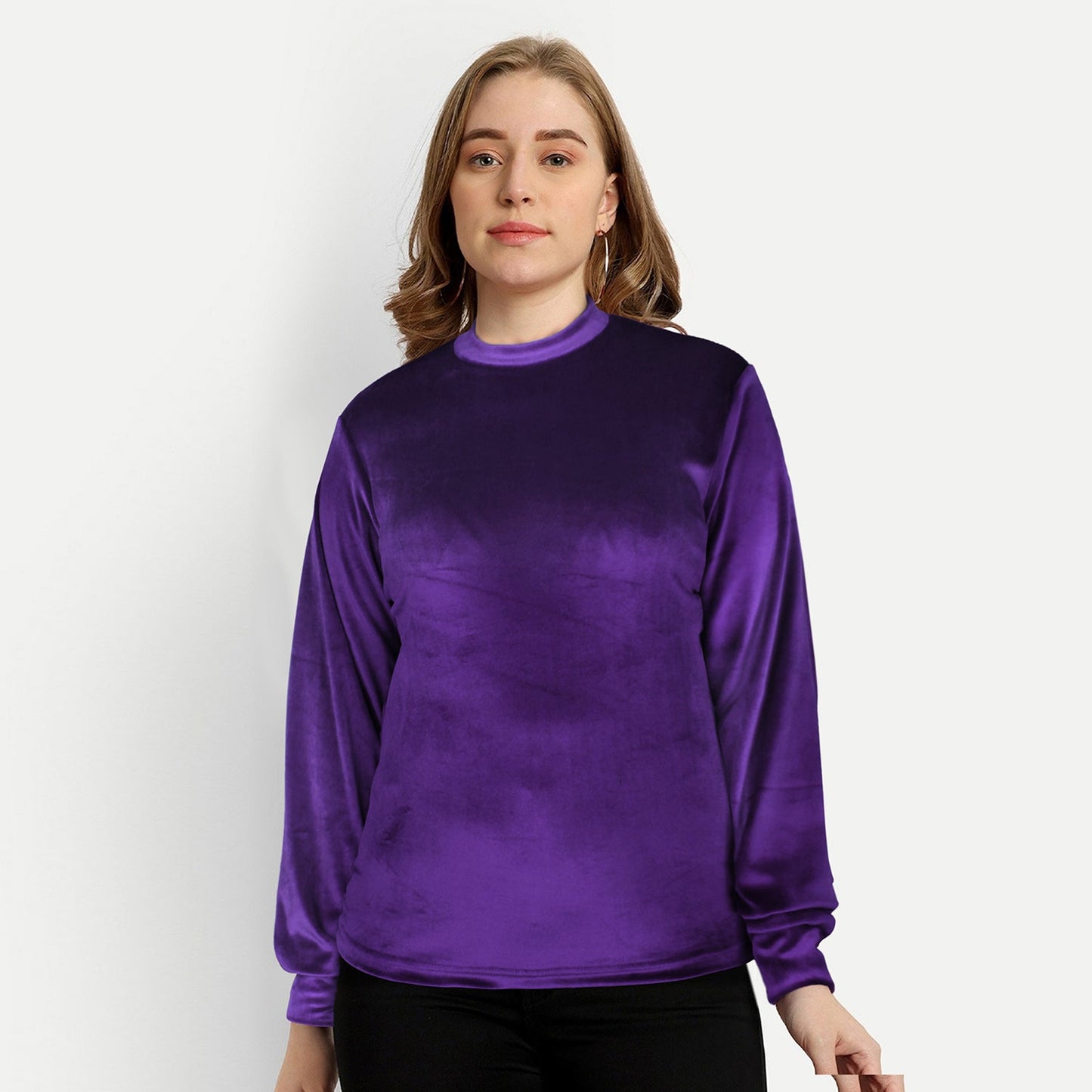 Velvet Round Neck For Women-2353