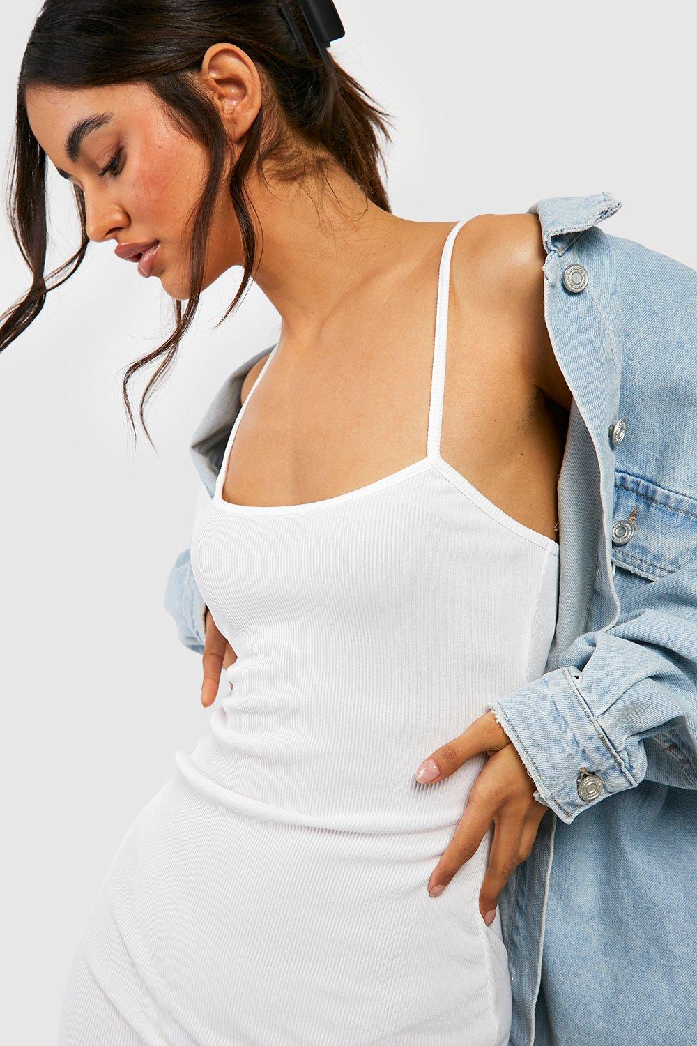 PLT Strappy Snatched Sculpt Bodycon Dresss-2441-White