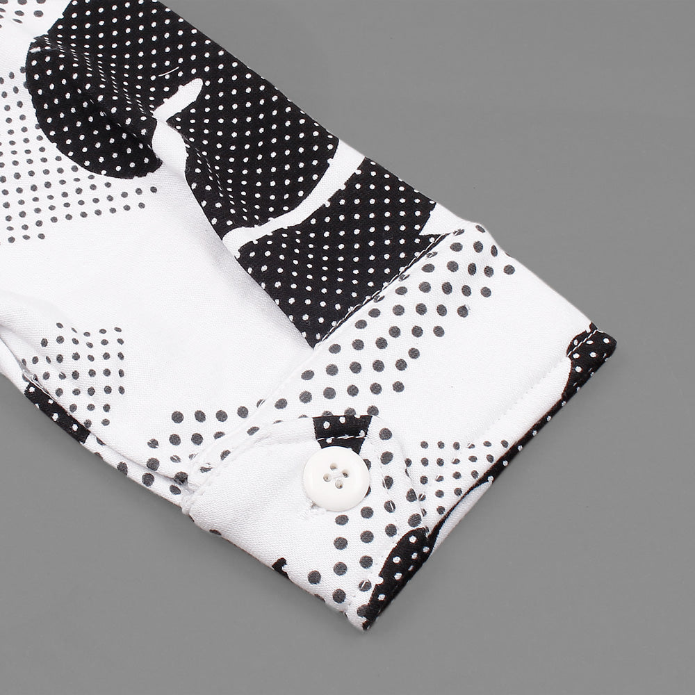Utility Pocket black and white dots tracksuit-Ladies-2032-White Black