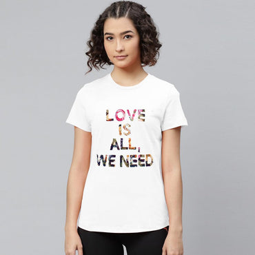 Love is All Print T-Shirt For Women-0006