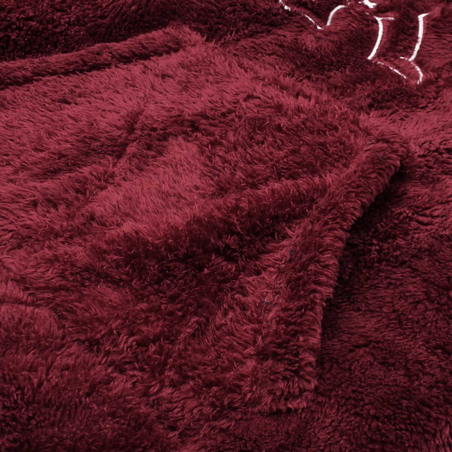 Teddy Bear Embroidered Furr Sherpa Hood For Women-2303