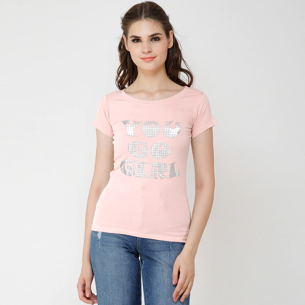 You Go Girl Print T-Shirt For Women-0010