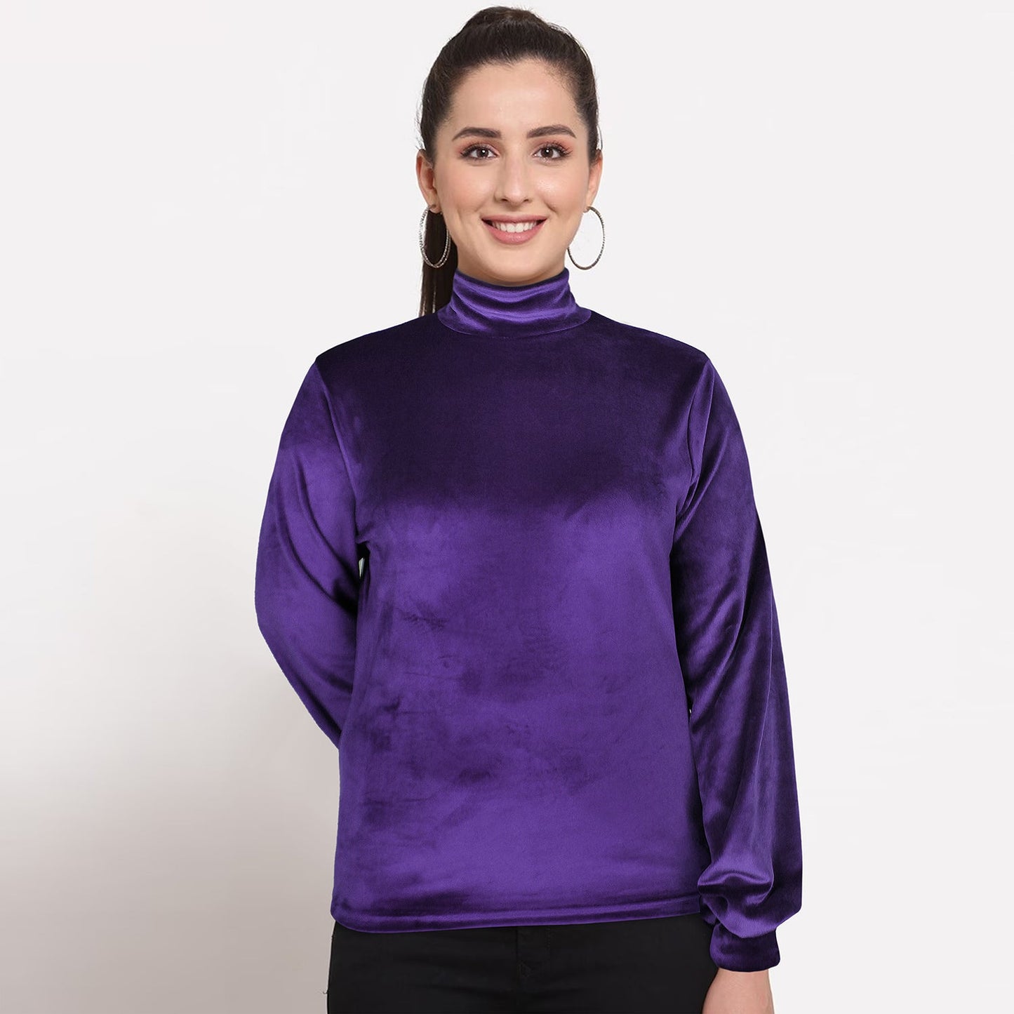 Velvet Turtle Neck For Women-2352