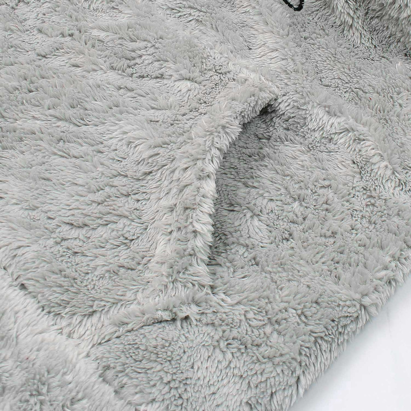 Teddy Bear Embroidered Furr Sherpa Hood For Women-2303