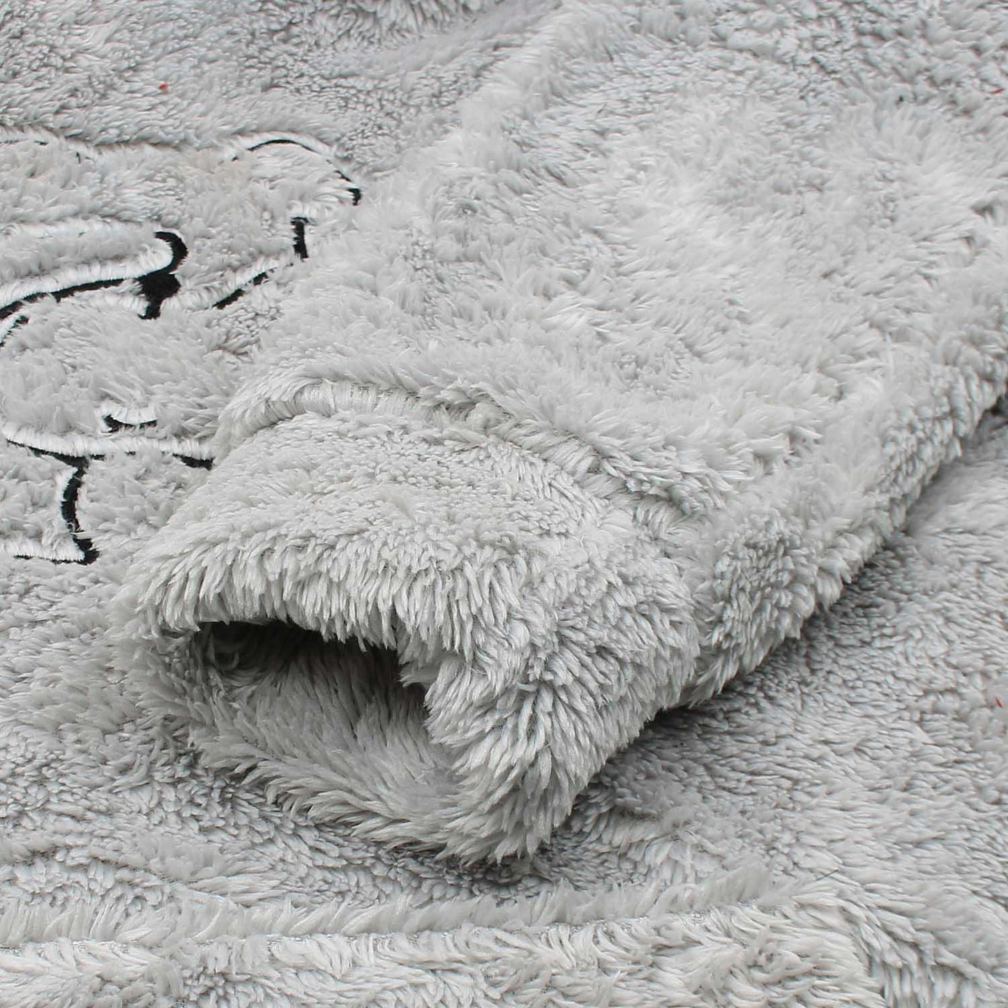 Teddy Bear Embroidered Furr Sherpa Hood For Women-2303