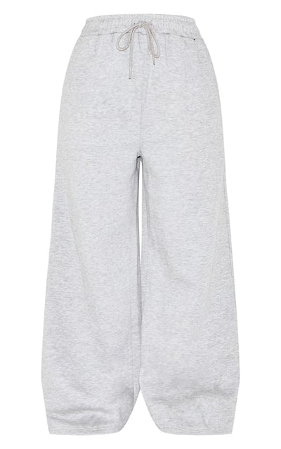 Petite Oversized Wide Leg Trousers-PLT-2550-Grey