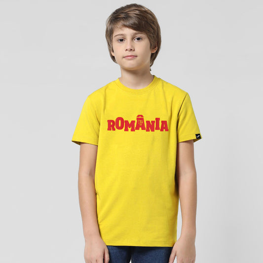 2678-Joma Romania Short Sleeve T Shirt For Kids-Yellow