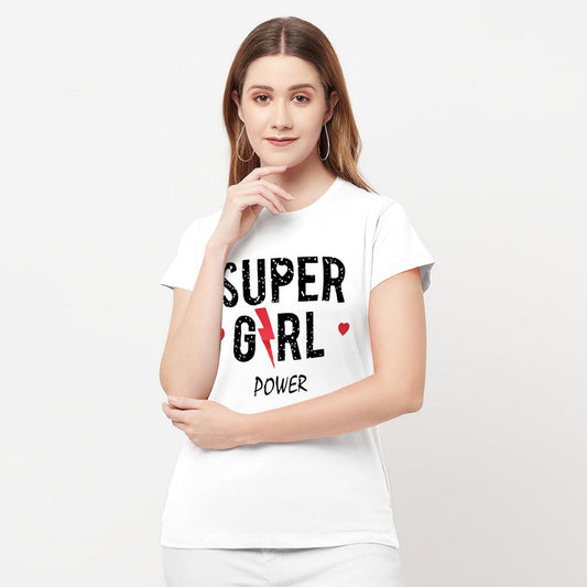 Super Girl Print T-Shirt For Women-0009