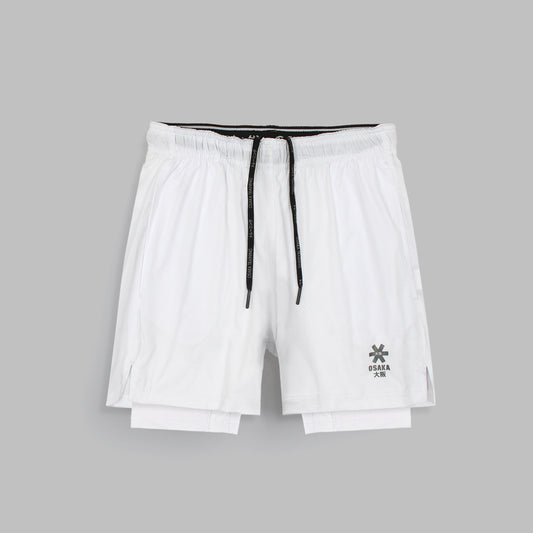 2618-Osaka Two In One Shorts For Men-White