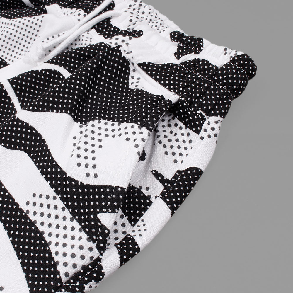 Utility Pocket black and white dots tracksuit-Ladies-2032-White Black