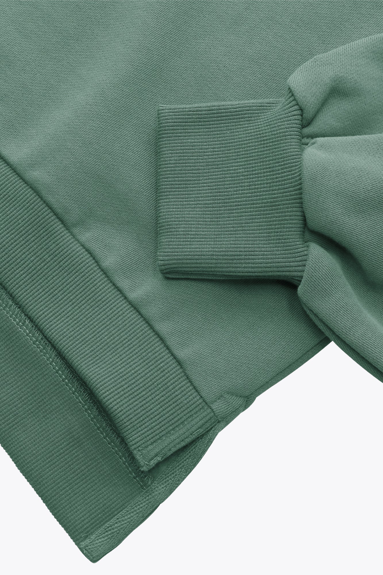 2732-Osk Women Cropped Drop Shoulder Half Zip Sweater-Green