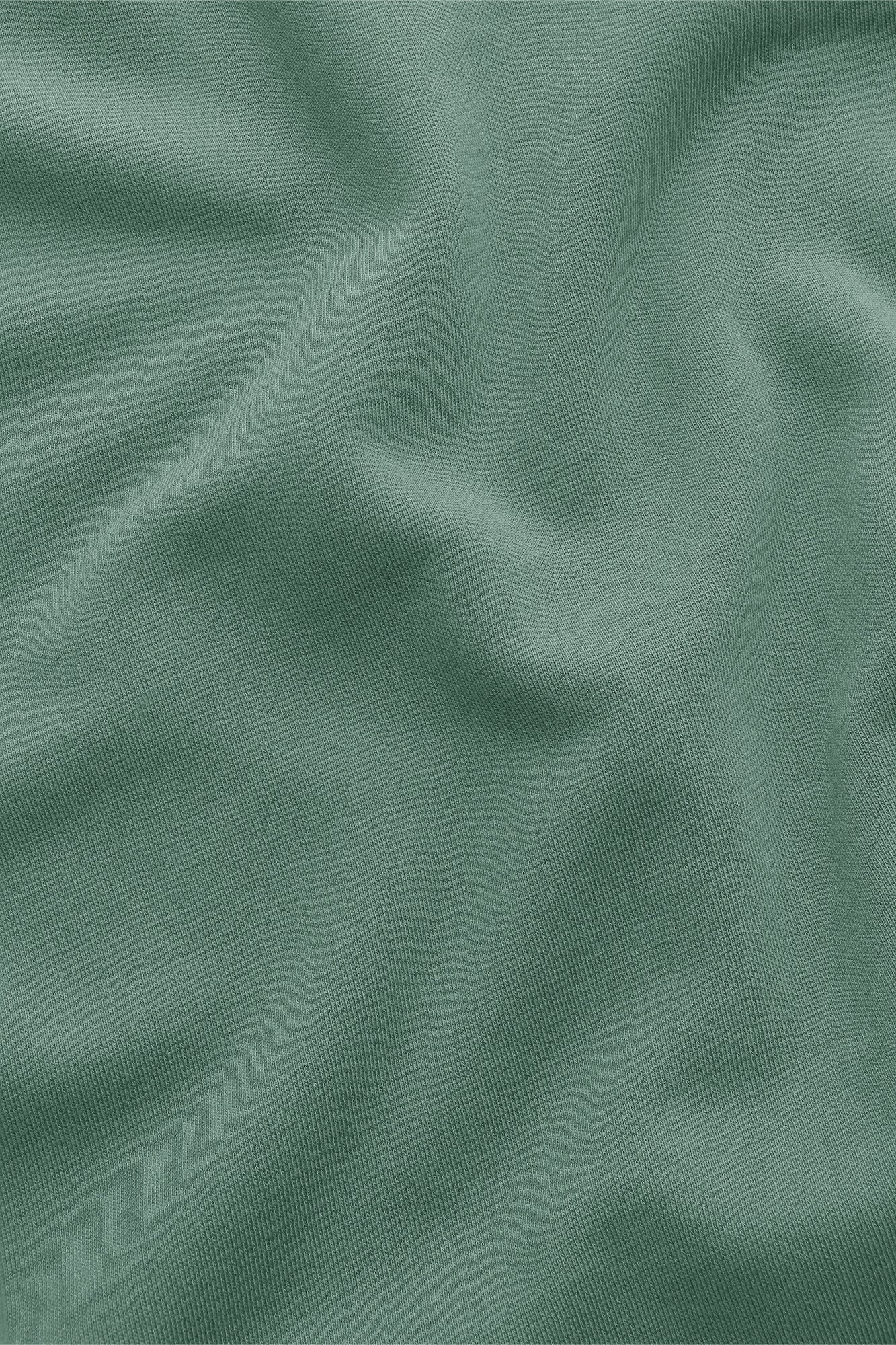 2732-Osk Women Cropped Drop Shoulder Half Zip Sweater-Green