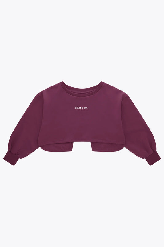 2735-Osk Women Crossed Back Drop Shoulder Sweater-Plum