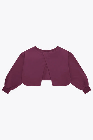 2735-Osk Women Crossed Back Drop Shoulder Sweater-Plum