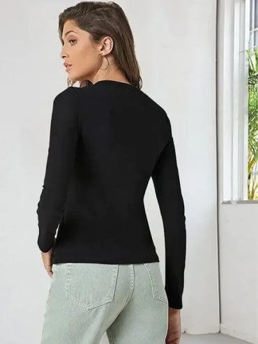 2658- Basic Fitted Long Sleeve Top