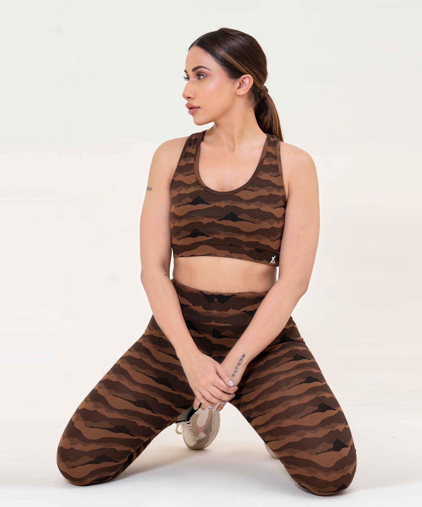 Camo Sports Bra-FX-57-Brown