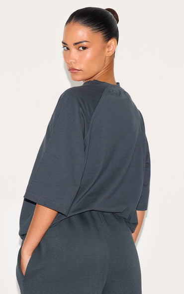 2667-Cotton Crew Neck Short Sleeve Oversized T Shirt