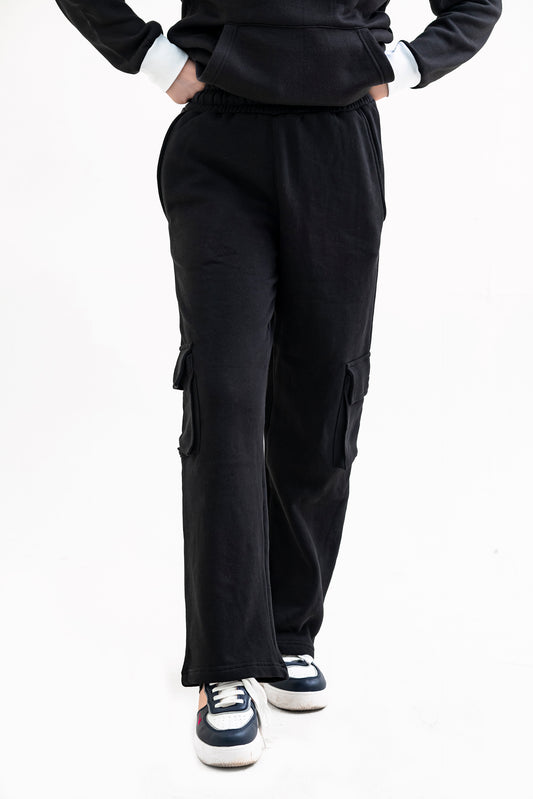 FX Cargo Pocket Trousers For Women-2586-Black