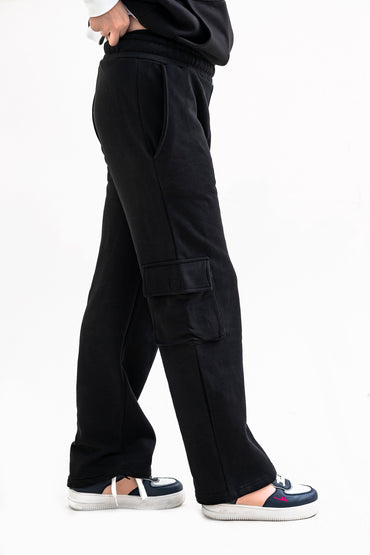 FX Cargo Pocket Trousers For Women-2586-Black