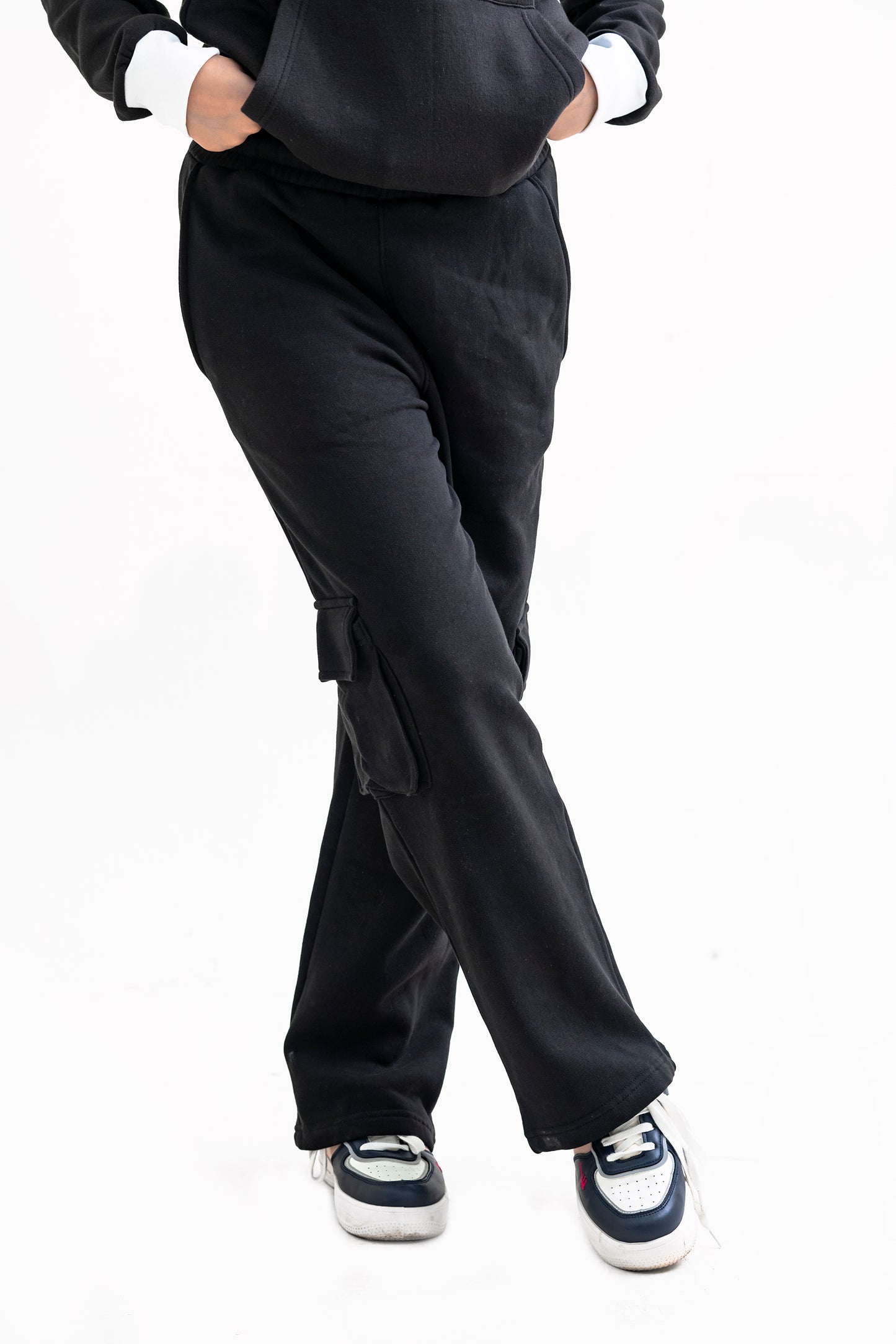 FX Cargo Pocket Trousers For Women-2586-Black