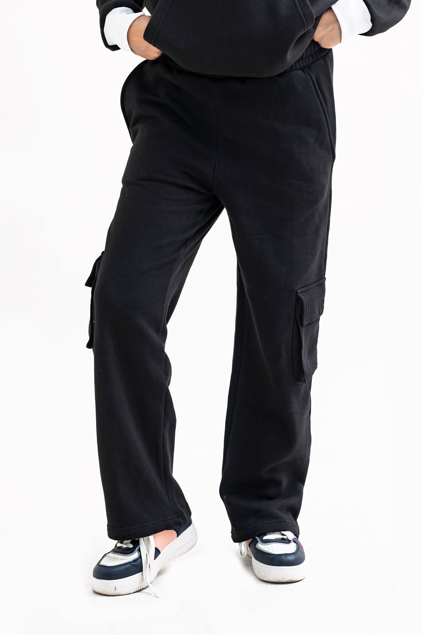 FX Cargo Pocket Trousers For Women-2586-Black