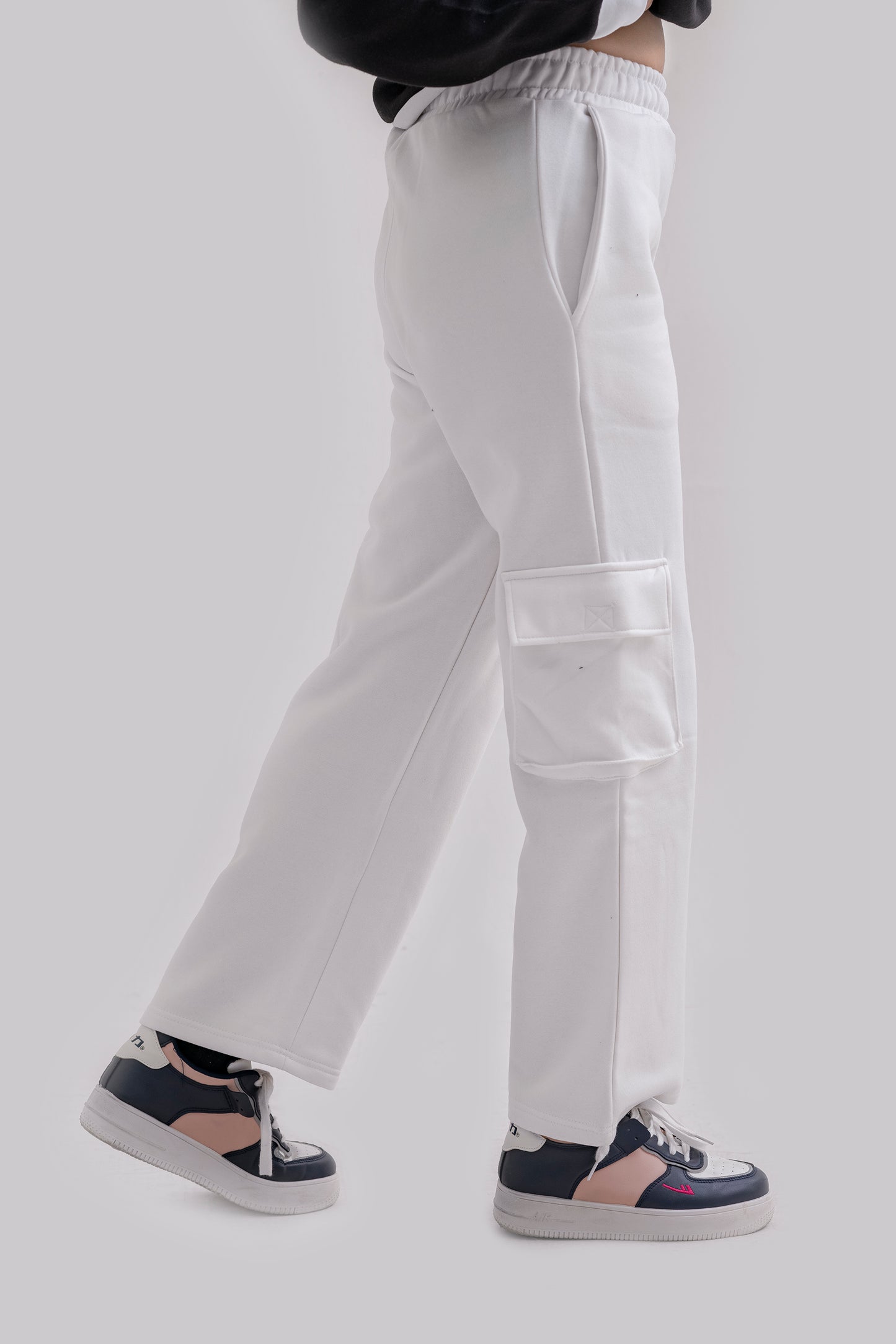 FX Cargo Pocket Trousers For Women-2586-White
