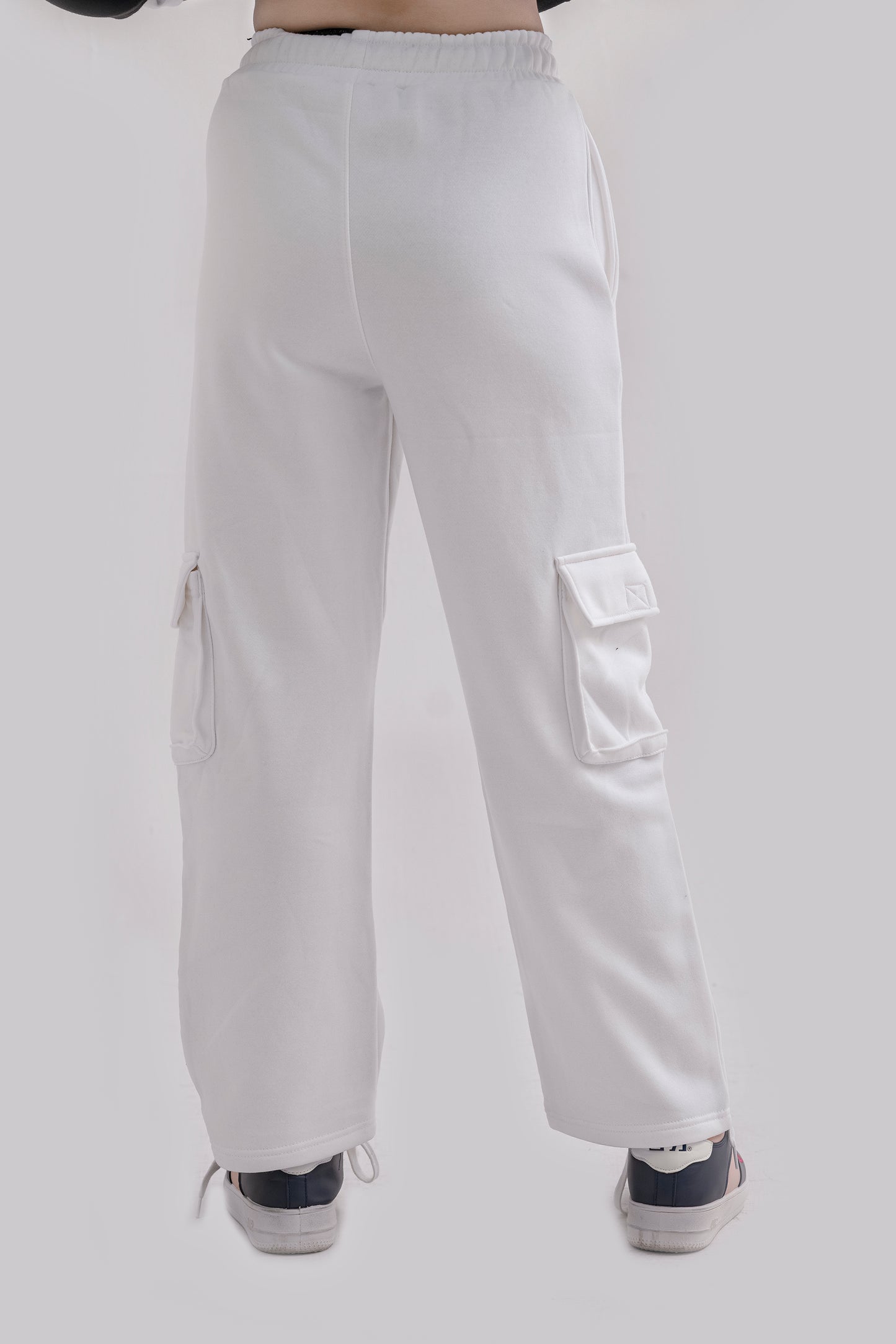 FX Cargo Pocket Trousers For Women-2586-White
