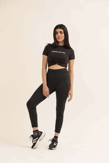 2517-Falcon Activewear Leggings For Gym/Yoga-FX1084-Black Emerald